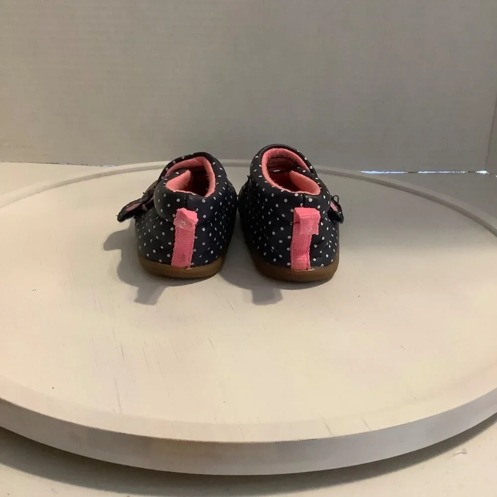 Carter's‎ ABBY Every Step Leather Blend Crawl Shoe Infant Baby Girl 3 Polka Dot